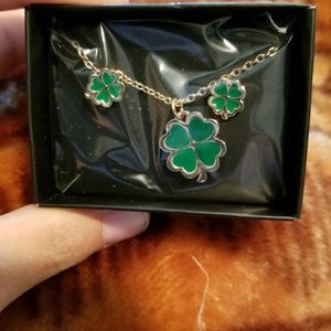 Lucky charm necklace and earring set